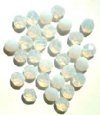 25 8mm Faceted Milky White Opal Firepolish Beads